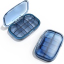 6 Compartiment Travel Pill Box, Pill Organizer Humidure Proof Pill Case, Petite Pill Box pour la purse de poche, Daily Portable Medicine Vitamine Box, Fish Oil Box, Supplement Box (Blue)