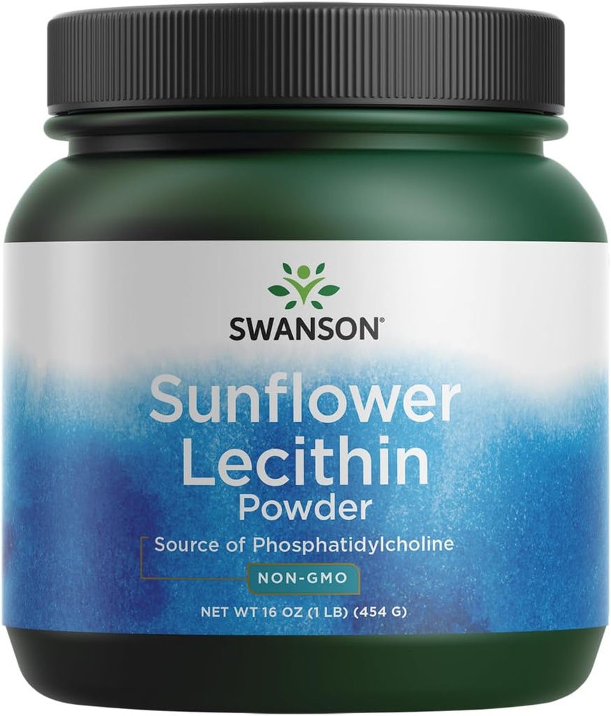Swanson Sunflower Lécithine Cerveau Santé Système nerveux Soutien Végétarien non-OGM sans soja 16 oz (1lb) 454 Gram poudre