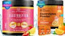 CLÉS NUTRIENTS Électrolytes et poudre d'hydratation multivitamine – Lémonade de fraise juteuse et poudres d'électrolyte orange Tangy (90 portions chacune) – Sans sucre, sans ami Keto, sans calories