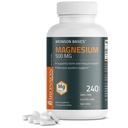 Bronson Magnésium 500 MG soutient la santé osseuse et musculaire et le système nerveux - non-OGM, 240 comprimés végétariens