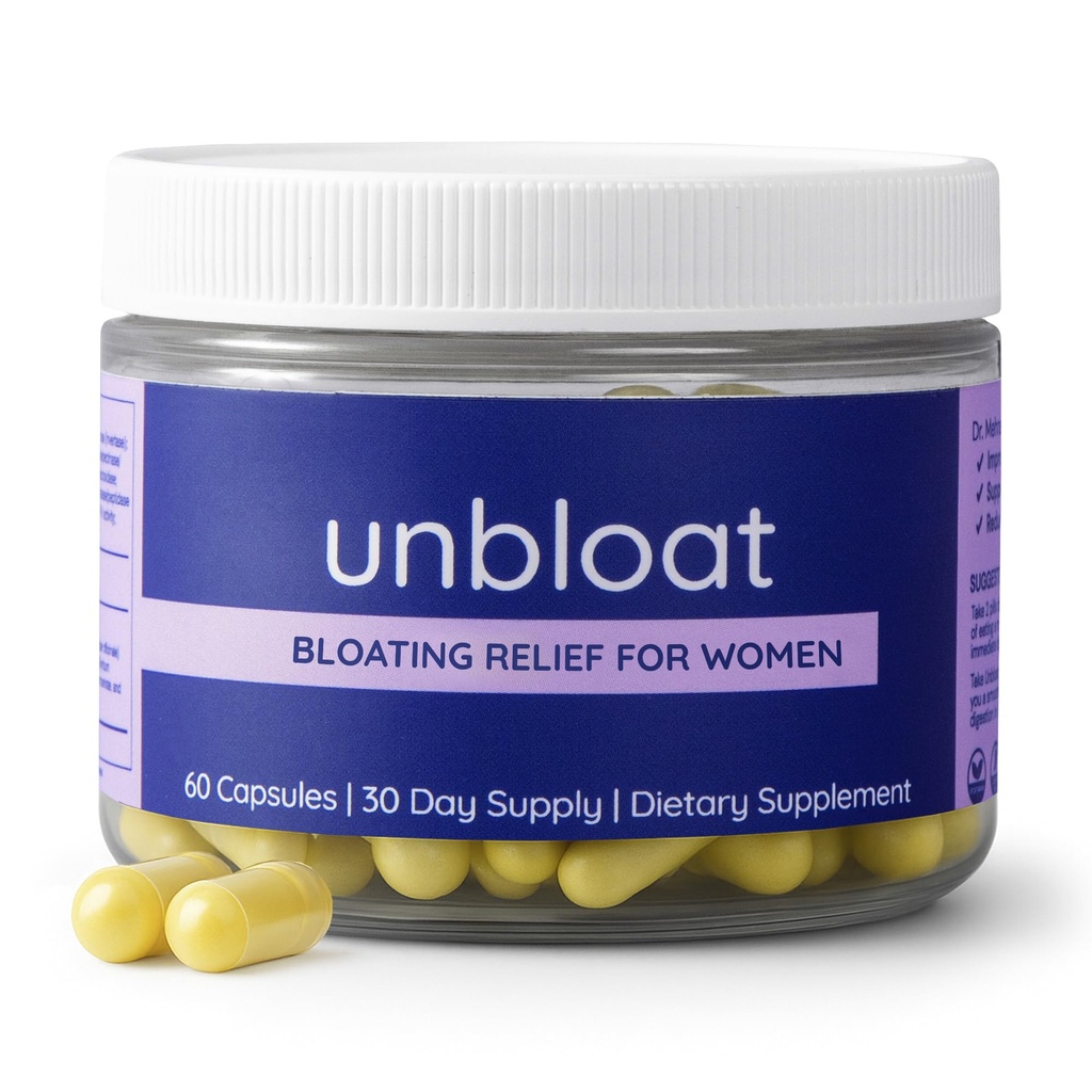 Pilules anti-gel pour les femmes - Soulagement du ballonnement pour les femmes et supplément de soutien digestif - Améliore la santé des Gut - Pas de formule de ballonnement avec prébiotiques et probiotiques - Suppléments de ballonnement - 60 Compte