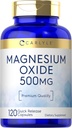 Oxyde de magnésium de Carlyle 500mg.120 Capsules.Qualité Premium.
