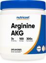 Nutricost Arginine AKG poudre 300 Grams (AAKG) - 3G par portion et 100 portions - Pure Arginine Alpha Ketoglutarate