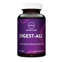 MRM Nutrition Digest-All ®= Enzymes digestifs== Meilleure digestion et absorption== Lactase + Amylase + Lipase=== Peut aider avec les ballonnements et le gaz== 100 % végétalien=== Sans gluten=== 15 portions
