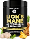 Extrait de haute force Gommies de champignons de lion biologique avec Ashwagandha & L-Theanine - Suppléments de cerveau de lion pour mémoire et relaxation - Gommies de champignons pour Focus