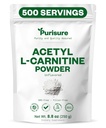 Poudre d'acétyle L-Carnitine purisure, 250g, poudre d'ALCAR, supplément acide aminé, supplément d'acétyle L-Carnitine pour une meilleure performance cognitive et une endurance musculaire, sans gluten, sans OGM, 500 portions