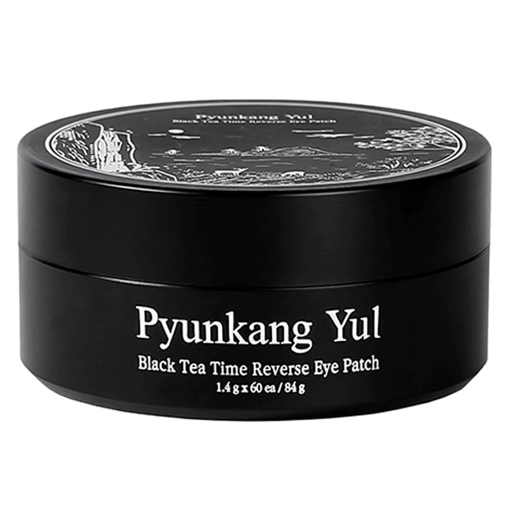 Pyunkang Yul PKY Black Tea Time Inverse Eye Patch for Anti-Aging, Deep Nourishing with Low-molecular Collagen, Dark Circles & Fine Line Care with Kombucha, Korean Skincare (30 paires)