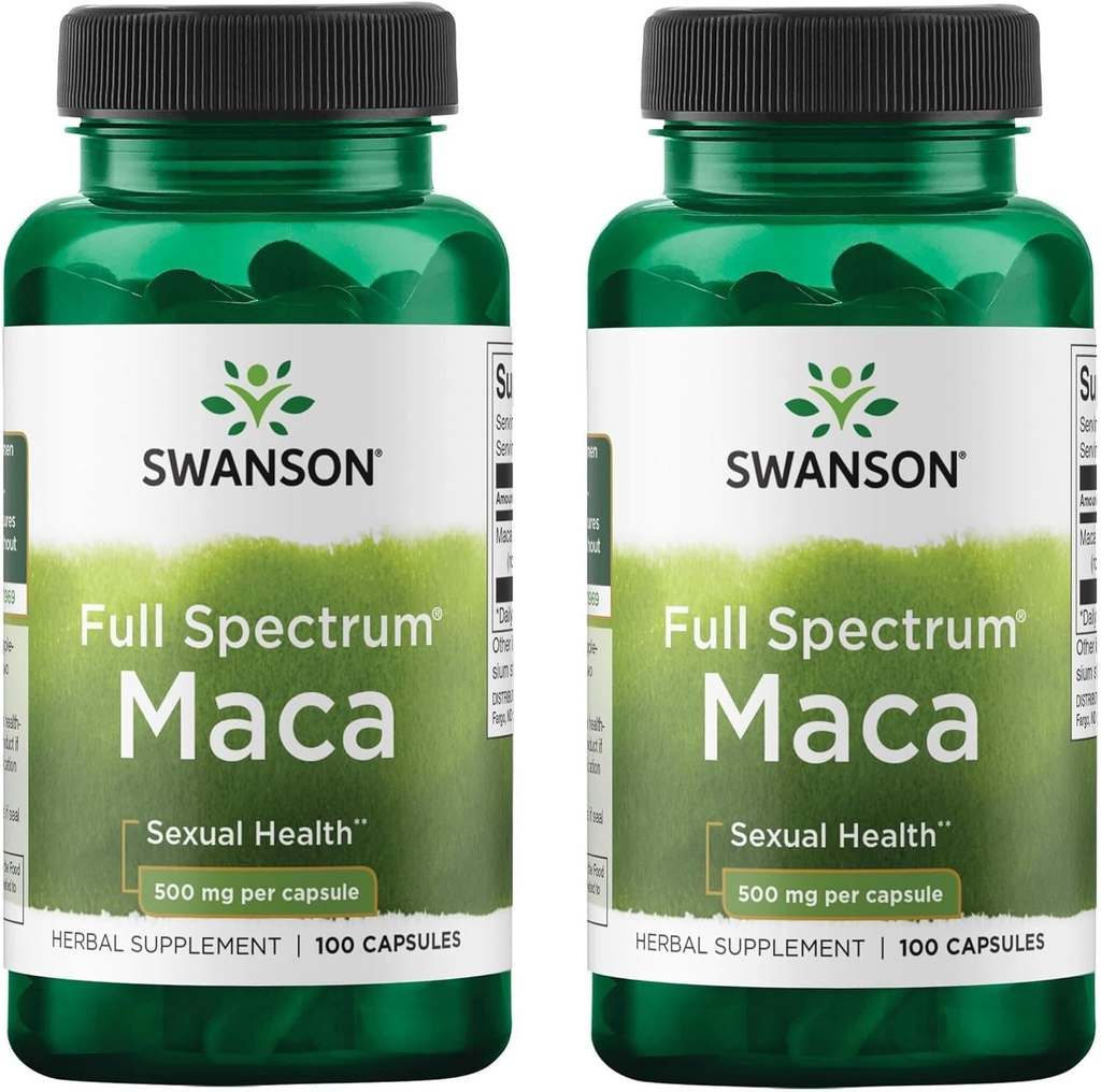 Swanson Maca 500 Milligrams 100 Capsules (2 Pack)