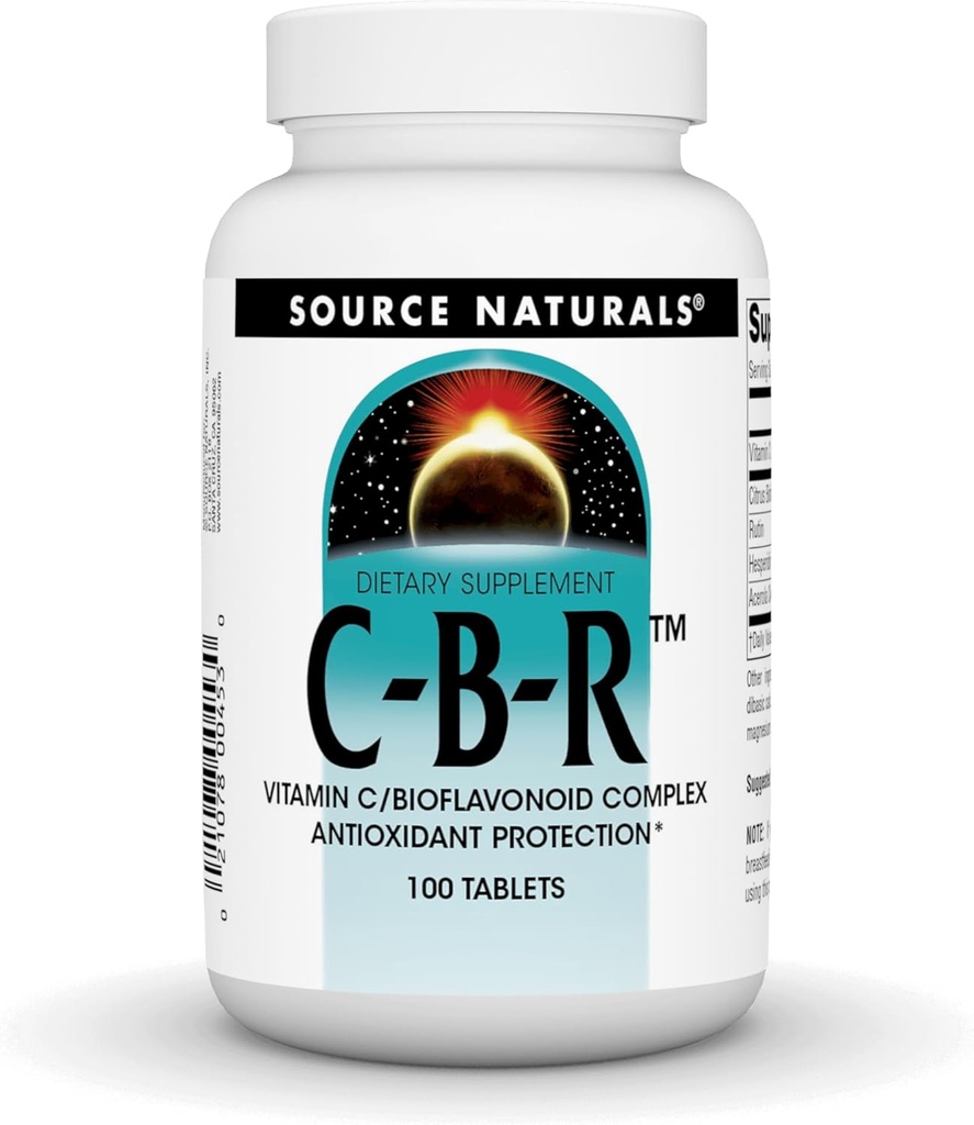 Source Naturals C-B-R - Vitamine C, Complexe bioflavonoïde pour la protection des antioxydants - 100 comprimés