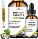 Bitters de sourcils liquides, Bitters de sourcils pour immunes, antioxydants, digestifs, goutte d'extraits de fruits et de feuilles de graviole, extrait à base de plantes avec vitamine pour le soutien cellulaire et la régénération, supplément quotidien, 2 FL OZ