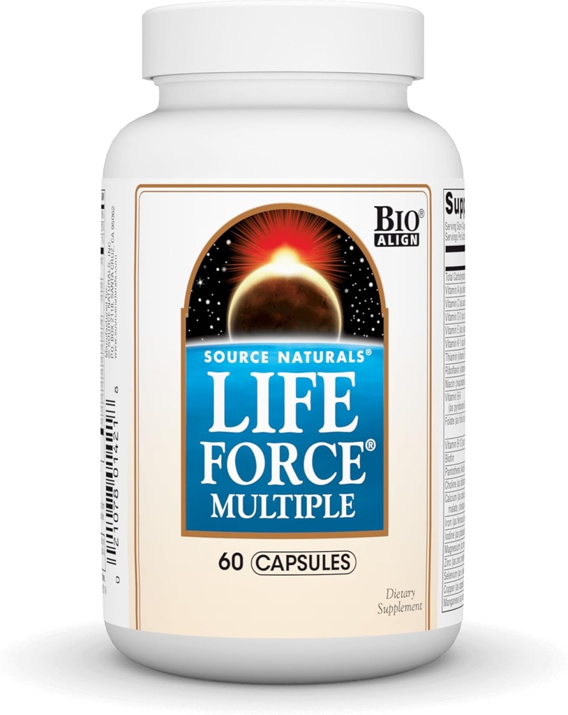 Source Naturals Force de vie Multivitamines quotidiennes à haute puissance Vitamines essentielles, minéraux, antioxydants et nutriments - Energy & Immune Boost* - 60 capsules