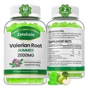 2 Pack Gommies de racine valériane biologique, supplément à base de plantes pour la relaxation et le soutien de l'humeur, Gommies de sommeil sans mélatonine pour adultes, végétalien, non-OGM, saveur de pomme, 120 comte