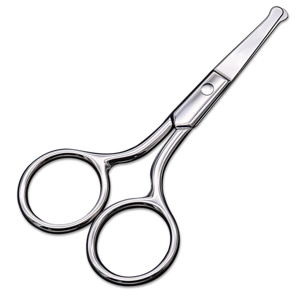 Petits ciseaux avec la conception de pointe ronde - Coiffage professionnel pour les cheveux, cils, nez, étourdissement des sourcils, moustache - ne fera pas de mal à la cavité nasale