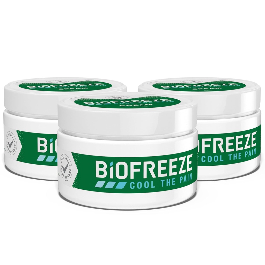 Biogel crème Menthol 3 OZ Jar (paquet de 3) associé avec les muscles douloureux, l'arthrite, les maux de dos simples, et la douleur articulaire (paquetage mai Vary)