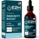 E2H Advanced Imune Defense Supplement - All-Natural Imune Booster - Imune Suppléments de soutien gouttes - Contient Saint Basil, Feuilles Papaya et Polypore Bande Rouge - Non-OGM, Vegan - 2 Fl Oz