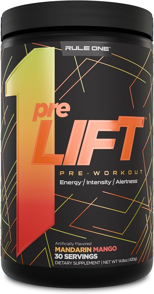 Règle 1 avant l'entraînement - 6g Citrulline, 3.2g Beta Alanine, 3 sources de caféine + 20 autres pour l'énergie, l'alerte, et l'endurance (30 services, Mandarin Mango)