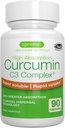Igennus Advanced Curcumin C3 Complex, 300% Grande absorption et prise rapide, 95% extrait normalisé, 90 portions, étiquette propre, supplément végétalien, 1 jour, 90 capsules
