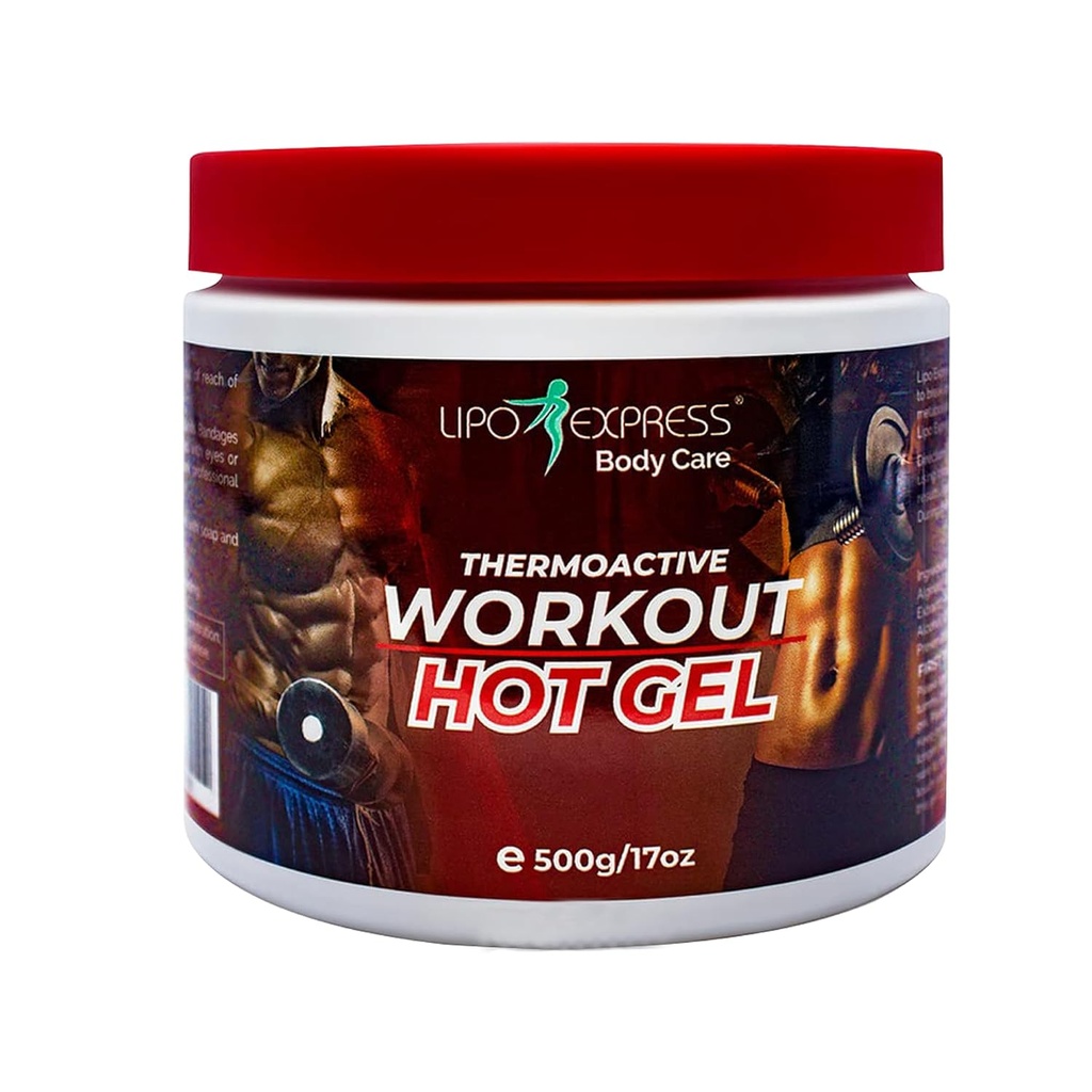 Entraînement Enhancing Fat Burning Hot Gel par LipoExpress 17 Oz - Meilleure crème de gel chaud. Parfait pour les séances d'entraînement et l'escalade. Gel chaud thermoactif - également idéal pour la relaxation musculaire et le massage