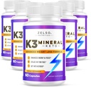 ZELSO (5 Pack) K3 Mineral Weight Loss Pills for Women and Men, K3 Mineral Pills - K3 Sel Mineral, Vitamine + K3 Capsules Supplément pour Keto Weight Loss - 5 mois d'approvisionnement