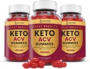 Laboratoires justifiés (3 Pack excellents résultats Keto ACV Gummies Advanced Formula 1000MG Formulé avec de la poudre de jus de betterave à grenade B12 Vegan Non OGM 180 Gummys