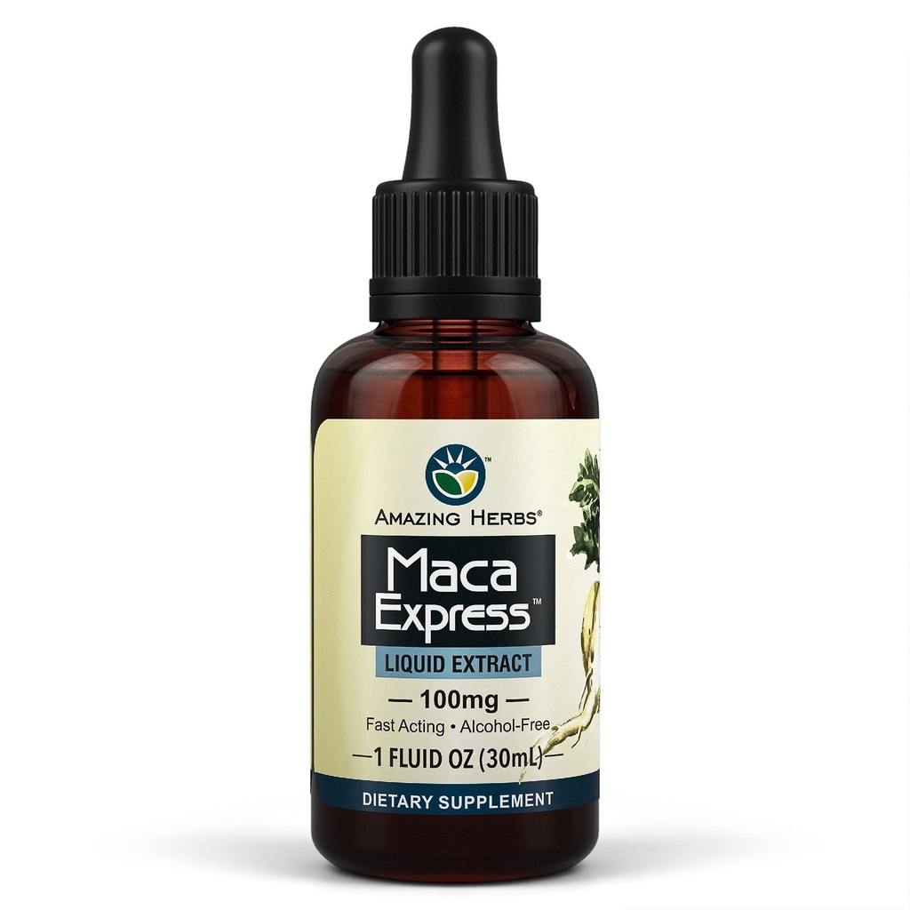 Extrait liquide de Maca Express - Extrait de Maca péruvienne, favorise l'endurance, l'énergie, l'endurance et la clarté mentale - 1 Fl Oz