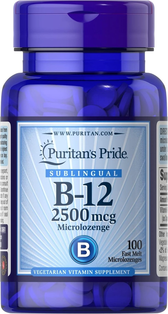 La fierté de Puritan Vitamine B-12 2500 mcg Microlozenges, 100 Compte