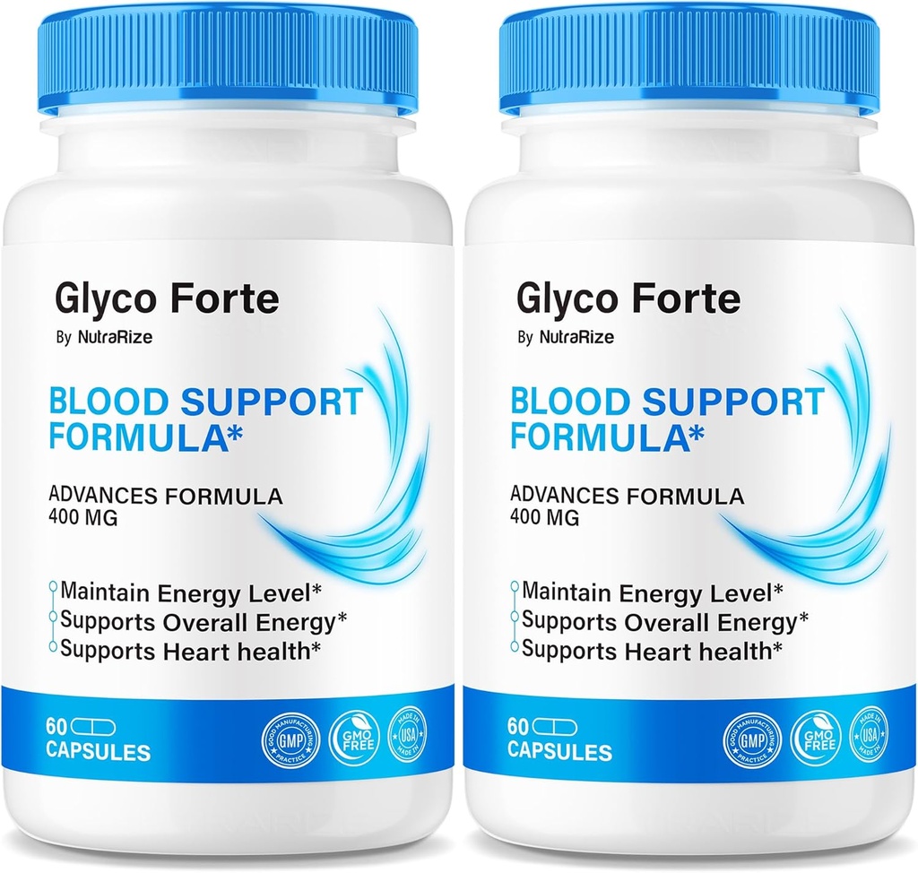 (2 Pack) Glyco Forte Capsules, Glycoforte officiel pour maintenir la santé globale, toute la formule naturelle pour soutenir la circulation sanguine, Premium Glyco Forte Pastilles Review (120 Capsules)