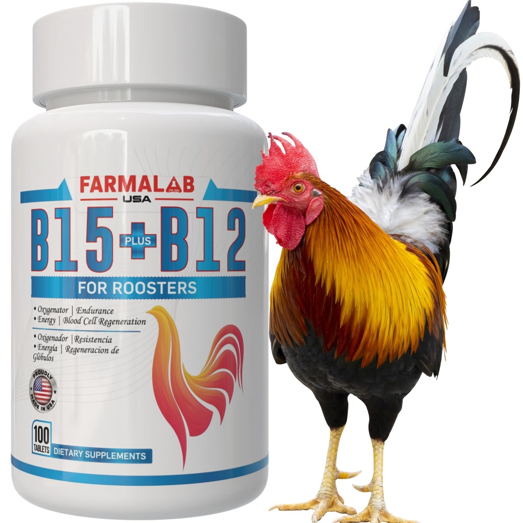 Farmalab B12 B15 pour Roosters B15 B12 para Gallos 100 Comprimés