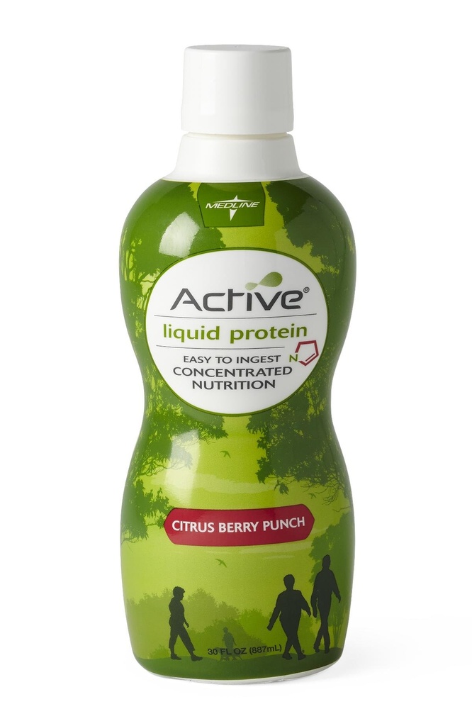 Protéines liquides actives Medline, punch aux baies d'agrumes, 30 oz, 15 g de protéines (paquet de 4)
