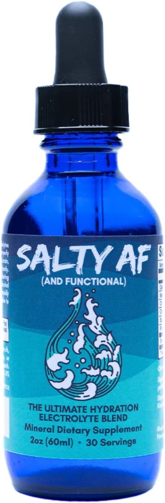 Eidon Ionic Minerals Salty and Functional - Unsweetened Liquid Electrolyte Drops for Water, Ultimate Hydration Support, Trace Mineral Supplement, Electrolytes Drink Mix with No Sugar, Non GMO - 2 oz