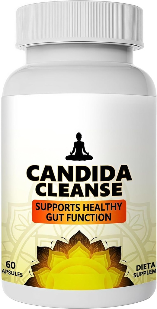 Candida Cleanse - Gut & Colon Support - 60 Capsules - Formule à base de plantes naturelles pour les hommes et les femmes - Détox intestinal et anti-levure support avec feuille d'origan, wormwood, noyer noir, acide caprylique