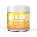 BrainJuice Nootropics Supplément de soutien au cerveau, Poudre sans gluten pour l'énergie et le focus, Mélange de boissons avec L Theanine, Alpha GPC, Vitamine B, Extrait de thé vert biologique caféine, Pêche Mangue, 15 portions