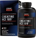 GNC AMP Creatine HCl 189 Pills, Constructeur de force et musculaire prouvé cliniquement, Performance athlétique, Production d'énergie, Supplément de récupération, Absorbage rapide, Formule sans gluten, 120 portions
