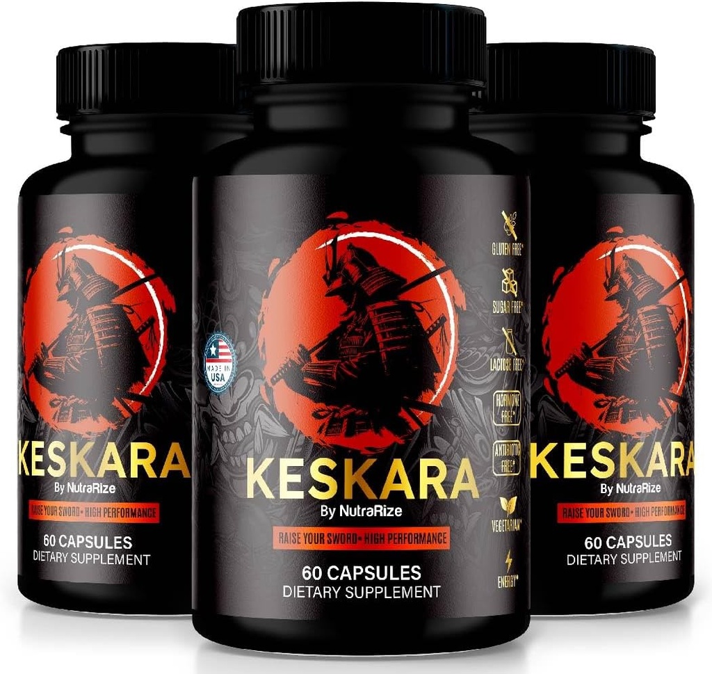 (3 Pack) Pilules Keskara pour hommes, Capsules Keskara, Supplément mâle Keskara, Soutien de performance Premium, Formule naturelle pour la croissance musculaire et la santé globale, Avis officiels (180 Capsules)