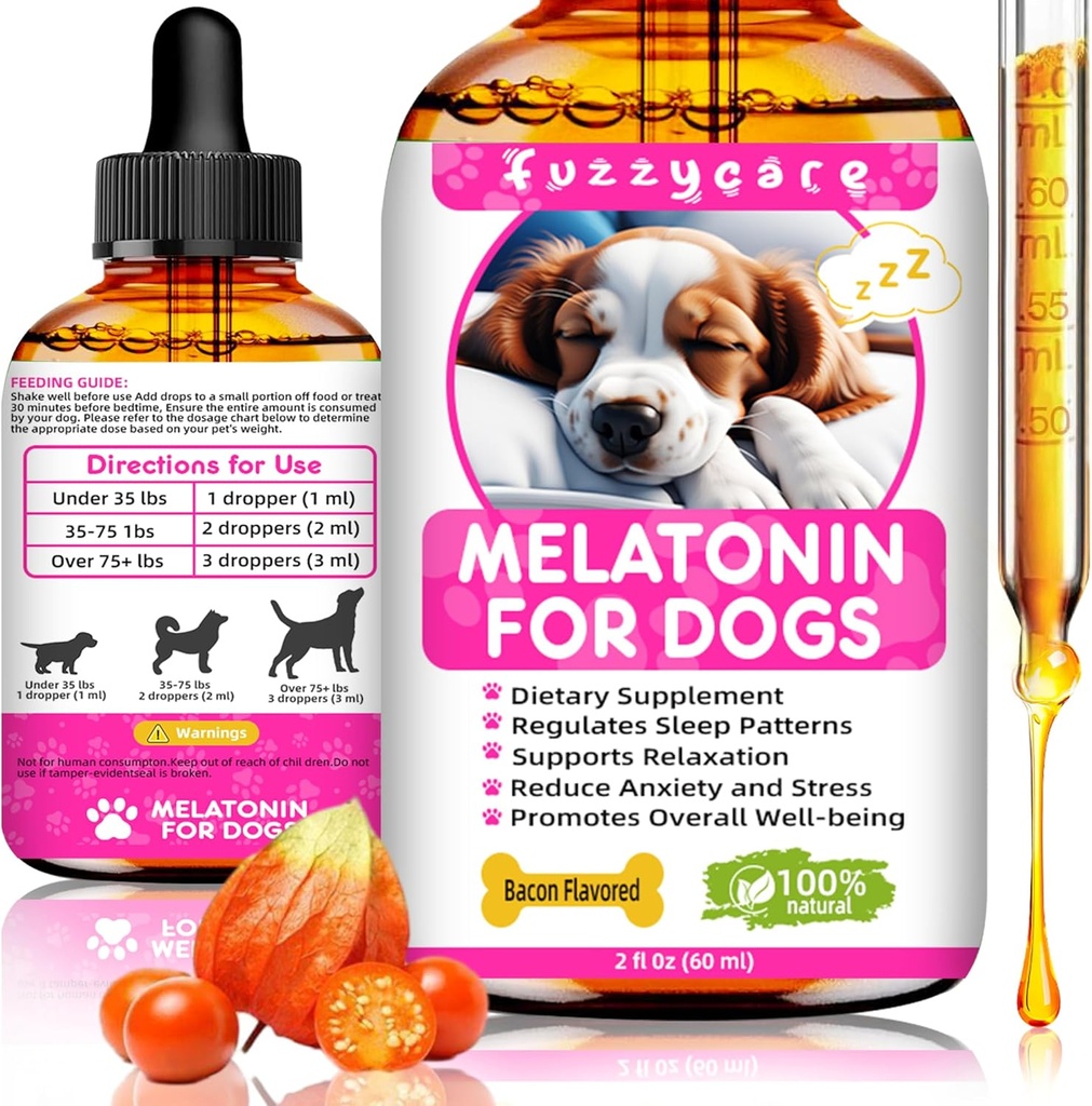 Mélatonine pour chiens, Anxiety Relief Dog Mélatonine, Des moments tranquilles Aide au repos pour chiens Mélatonine pour chiens et chats, Aide au sommeil pour chiens, Promouvoir la relaxation et le sommeil profond et le bien-être général