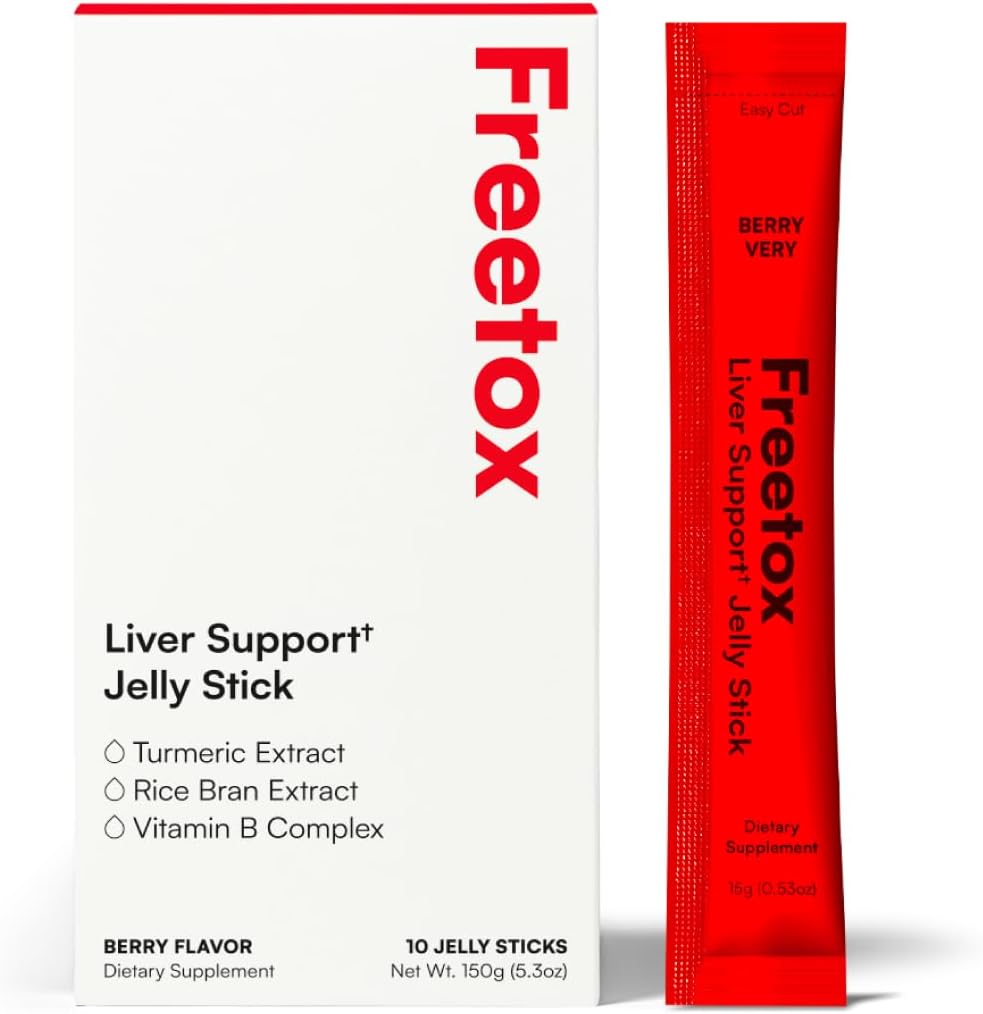 Freetox Liver Detox Jelly Sticks – Pre-Party Hangover Support & Next-Day Recovery Supplement – Hydration + Antioxidants – Berry Flavor – 10 Stick Pack