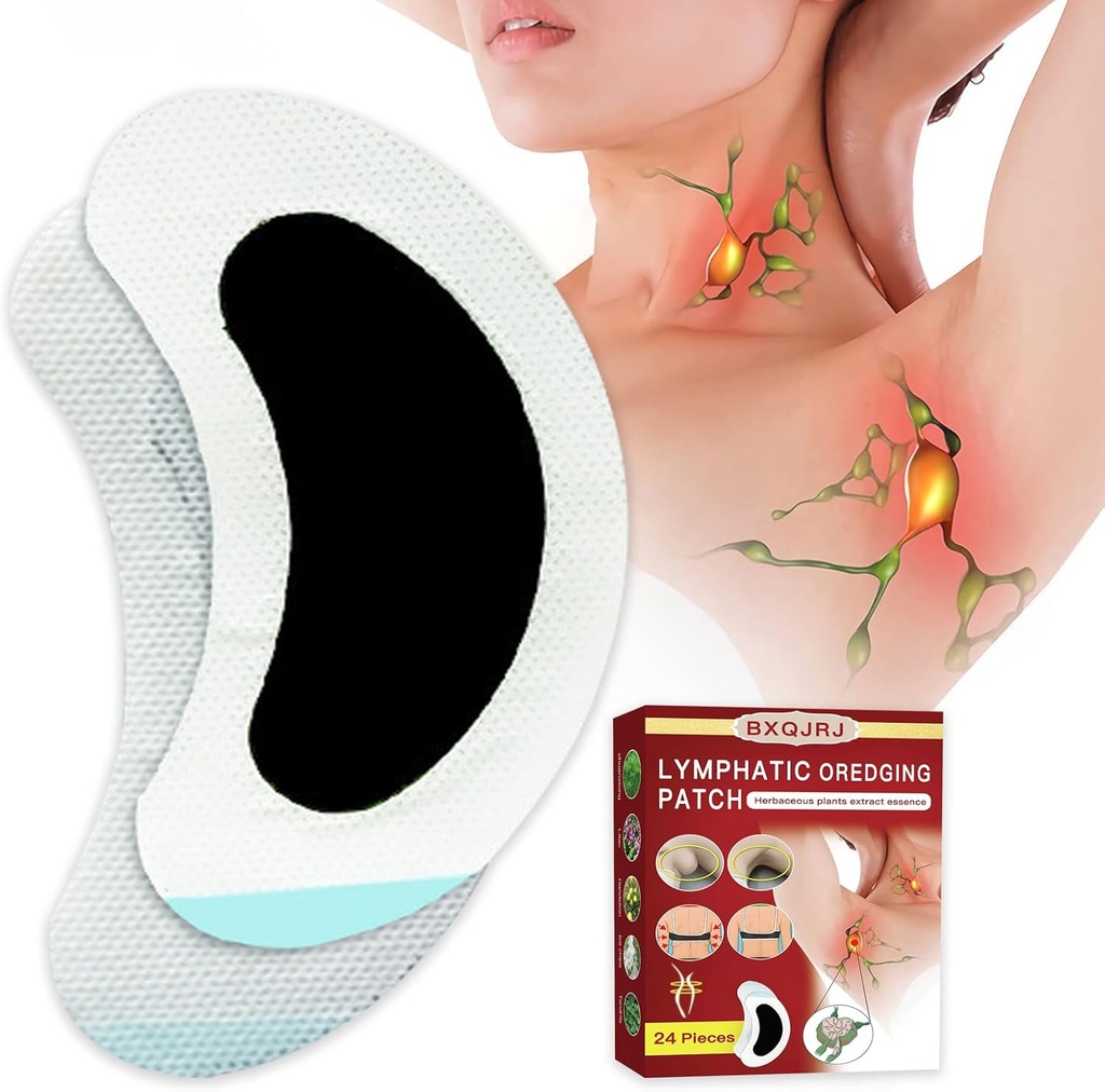 24Pcs/Box Patch de ganglions lymphatiques à base de plantes, Patch de drainage lymphatique, Patch de drainage lymphatique Herbal, Patch de ganglions lymphatiques à collier, Massage lymphatique pour hommes et femmes