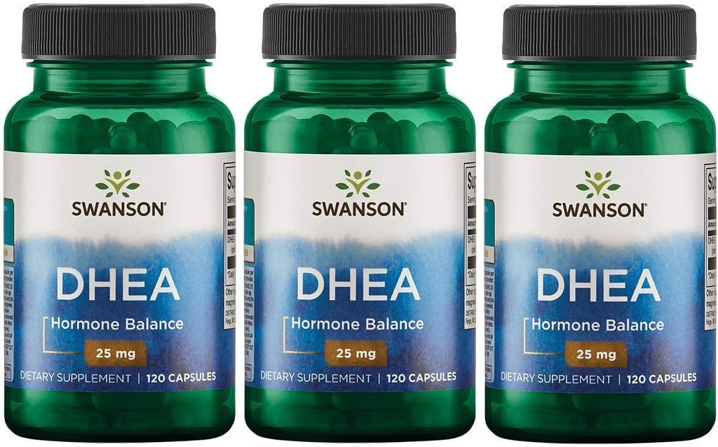 Swanson Premium marque Dhea - haute puissance 25 mg 120 Caps 3 Pack