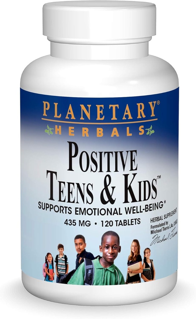 Herbes Planétaires Positives Adolescents et Enfants 435mg, soutient le bien-être émotionnel, 120 comprimés