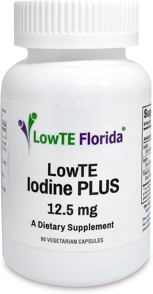 Iodine Plus 12,5 mg - 90 Capsules végétariennes pour l'énergie, l'humeur et la fonction corporelle saine.