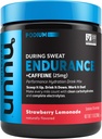 Poudre d'endurance Nuun Hydratation, Cimonade de fraise + caféine, Support d'entraînement, 5 électrolytes essentiels pour l'hydratation + glucides, végétalien, non-OGM, (16 portions - Canister)