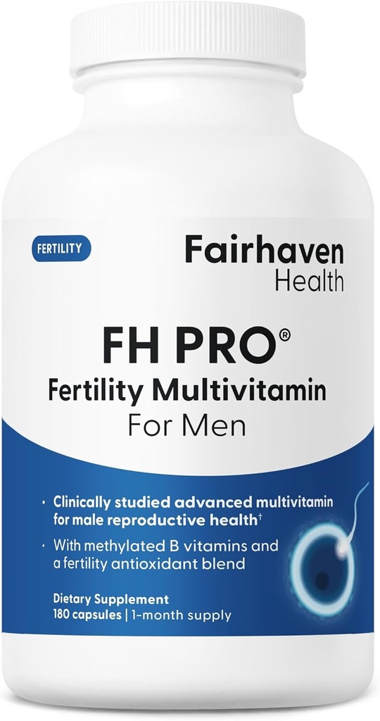 Fairhaven Health FH Pro pour les hommes.Studiés cliniquement Premium suppléments de fertilité prénatale pour les hommes.Suppléments de fertilité masculine.