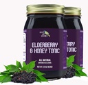 Green Jay Gourmet Elderberry Tonic – Tous les Sirops naturels de baies aînées – Immune de baies aînées Support pour les enfants et les adultes – Puissants Sirops de baie aînée et mélange de miel – Sambucus – 2 x 22 Ounces