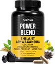 Pure Himalayan Shilajit avec Ashwagandha pour les hommes - 12000mg Authentic Shilajit Capsules avec Gokshura, KSM-66 & Safed Musli