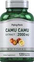 Piping Rock Camu Capsules Camu 2000mg. 120 pilules Extrait de fruits avec vitamine C. Non-OGM, supplément sans gluten