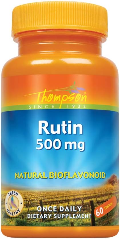 Thompson Rutin 500mg | Bioflavonoid and Antioxidant | Healthy Vascular System Support | Non-GMO & Vegan | Lab Verified | 60 Tablets