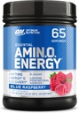 Optimum Nutrition Amino Energy - Pré-entraînement avec du thé vert, BCAA, acides aminés, Keto amical, extrait de café vert, poudre d'énergie - framboise bleue, 65 portions (paquetage mai Vary)