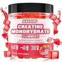 Créatine Monohydrate Gommies pour hommes et femmes 120 CT - 5000mg de créatine Monohydrate par service - Sans sucre Créatine à croquer pour la force musculaire, le constructeur musculaire, l'énergie boost (arôme de framboise)