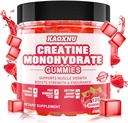 Créatine Monohydrate Gommies pour hommes et femmes 120 CT - 5000mg de créatine Monohydrate par service - Sans sucre Créatine à croquer pour la force musculaire, le constructeur musculaire, l'énergie boost (arôme de framboise)