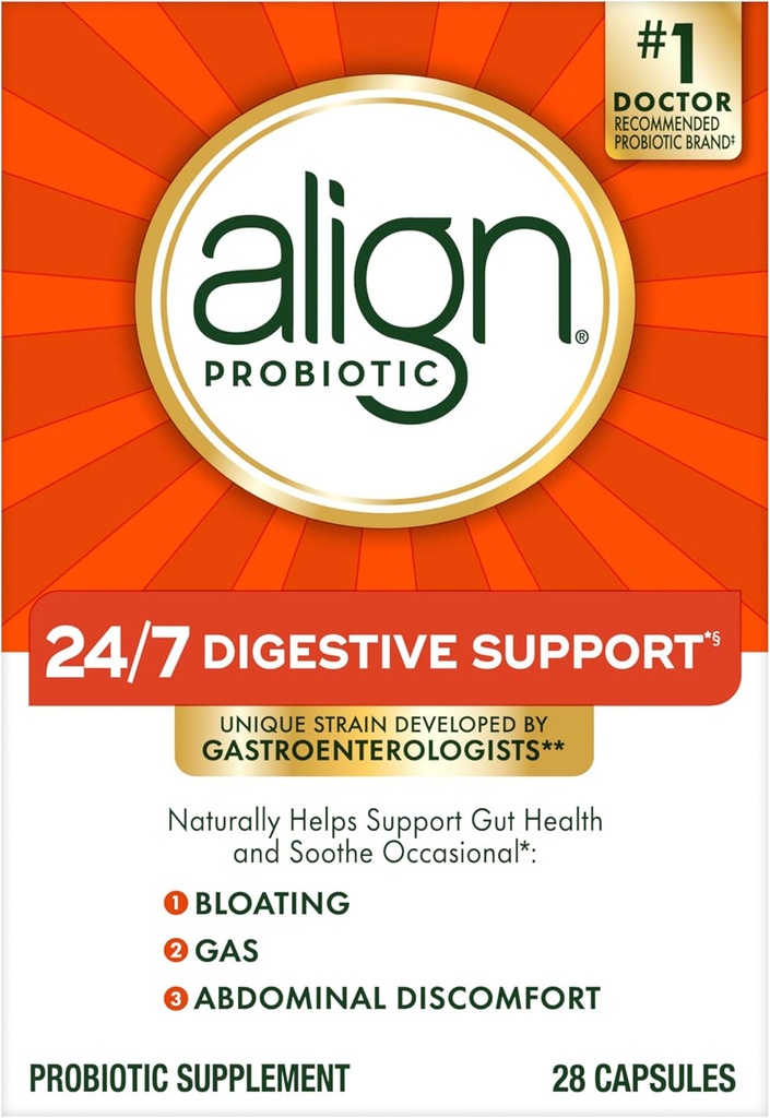 Aligner le probiotique, Probiotiques pour les femmes et les hommes, Supplément probiotique quotidien pour la santé digestive*, #1 Probiotique recommandé par les médecins et les gastroentérologistes